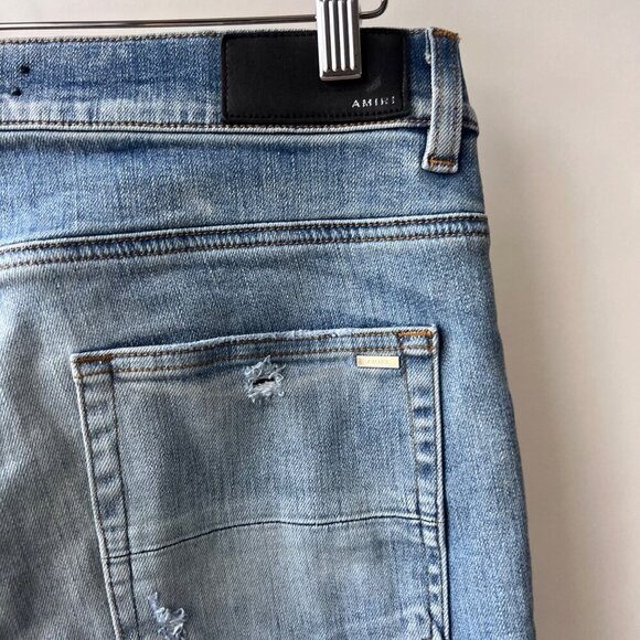 Amiri Men Blue Slash Slim Jeans, Size 33 M76 - Picture 9 of 12